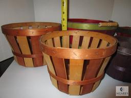5 pc Lot Orchard / Fruit Gathering baskets 3 with handles