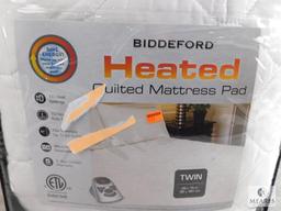 New Biddeford Heated Quilted Mattress Pad Twin Size fits most up to 22"