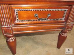 Wood Side Accent Table with White wash accent 1 Drawer