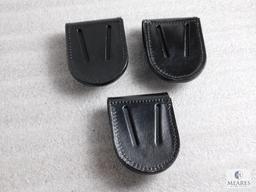 3 new leather handcuff cases