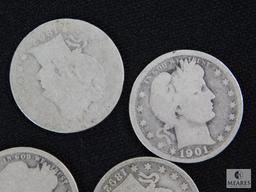 Mixed lot of (10) Barber quarters