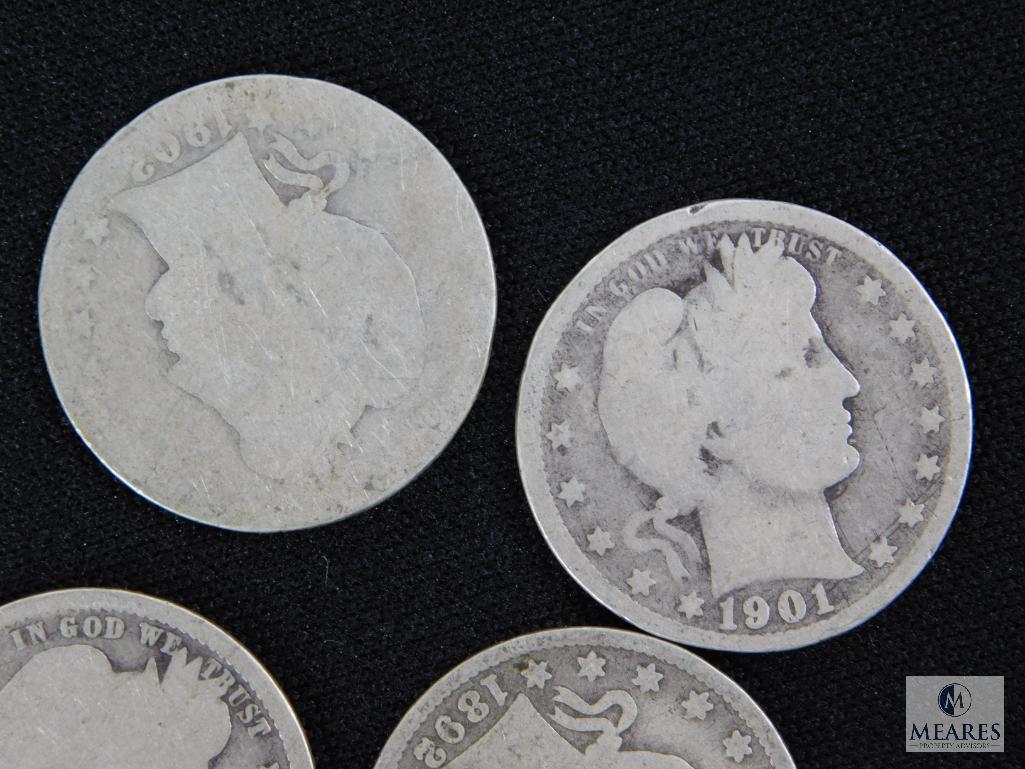 Mixed lot of (10) Barber quarters