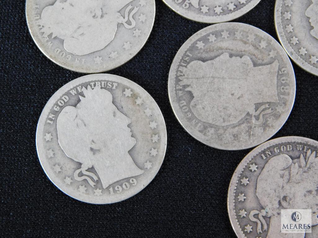 Mixed lot of (10) Barber quarters