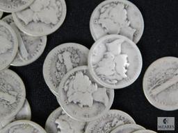 Group of mixed Mercury dimes