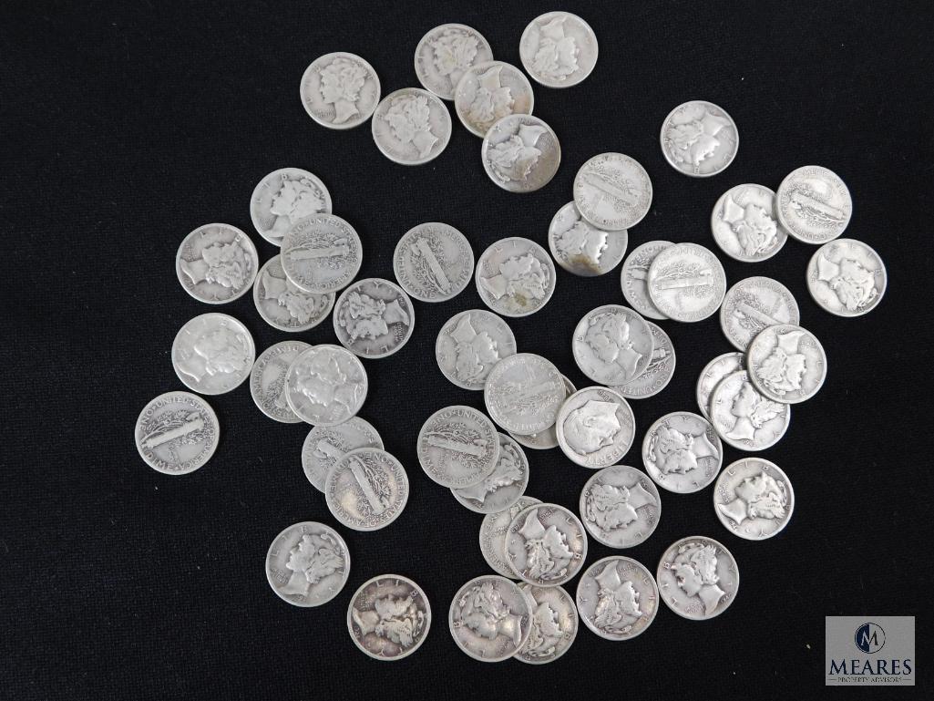 Group of (50) mixed Mercury dimes