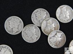 Group of (50) mixed Mercury dimes
