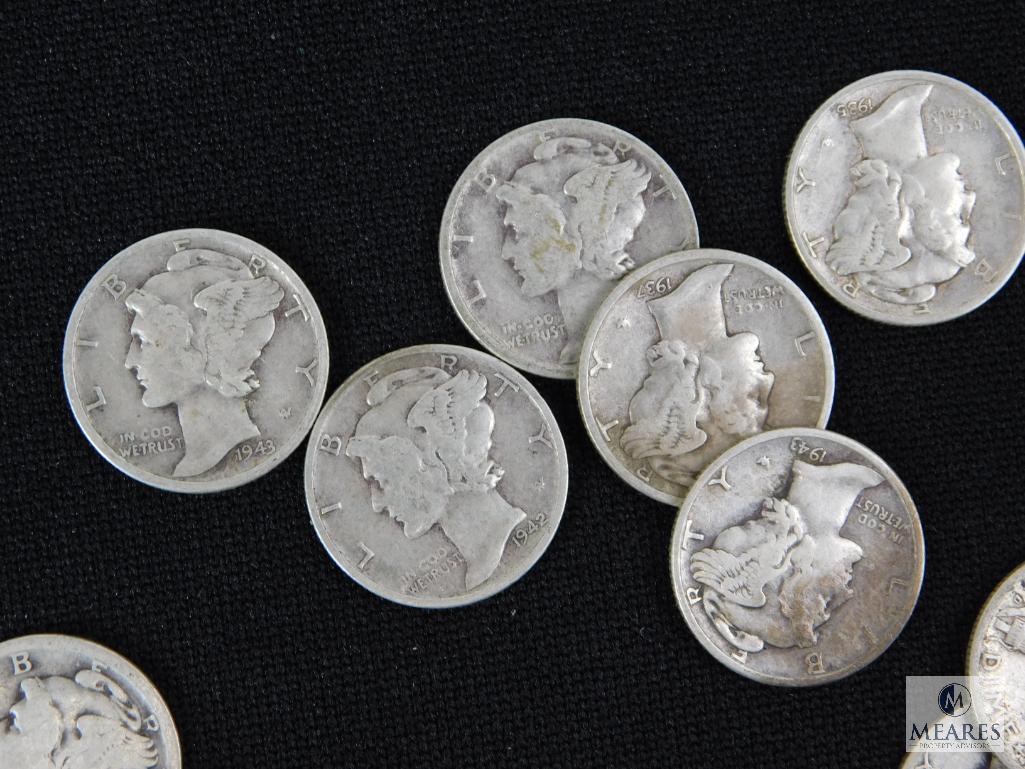 Group of (50) mixed Mercury dimes