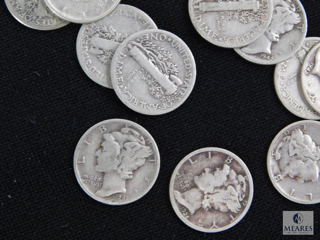 Group of (50) mixed Mercury dimes