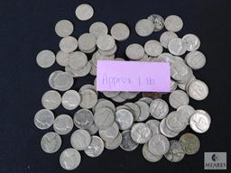 Approximately 1 pound of mixed Jefferson nickels