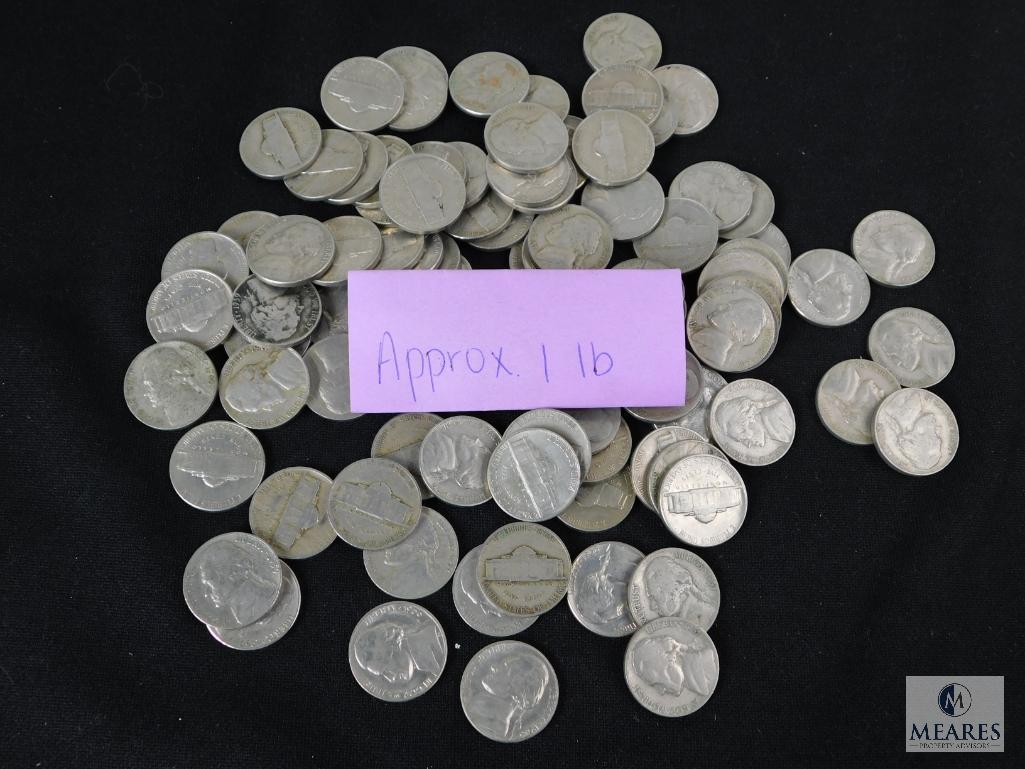 Approximately 1 pound of mixed Jefferson nickels