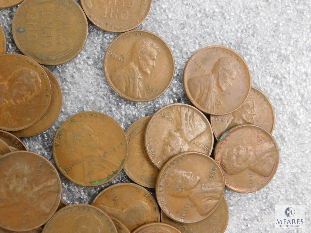 Approximately 1 pound of mixed Lincolns cents