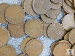 Approximately 1 pound of mixed Lincolns cents