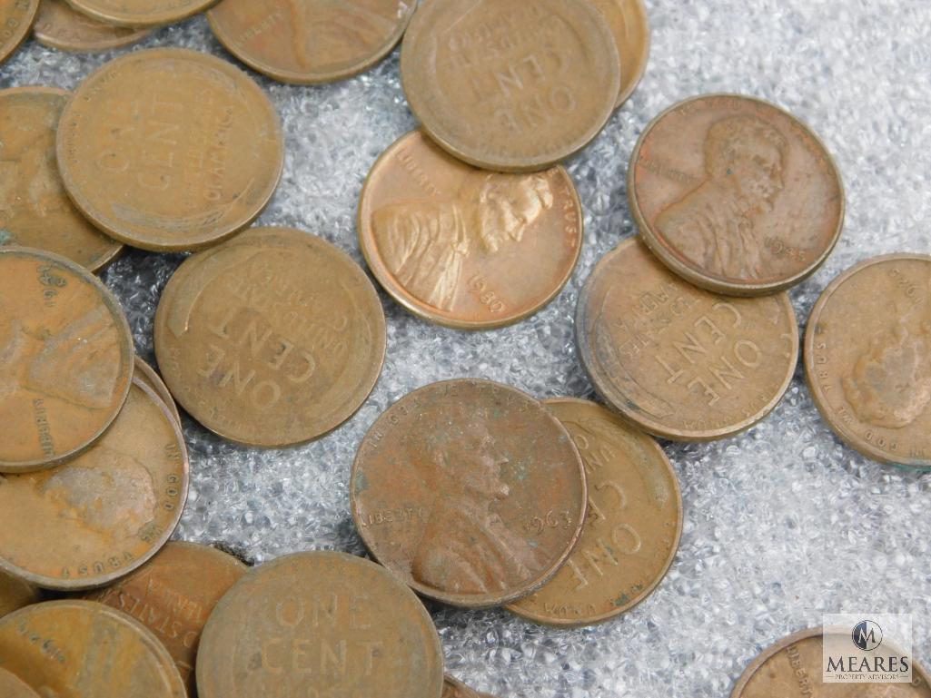Approximately 1 pound of mixed Lincolns cents
