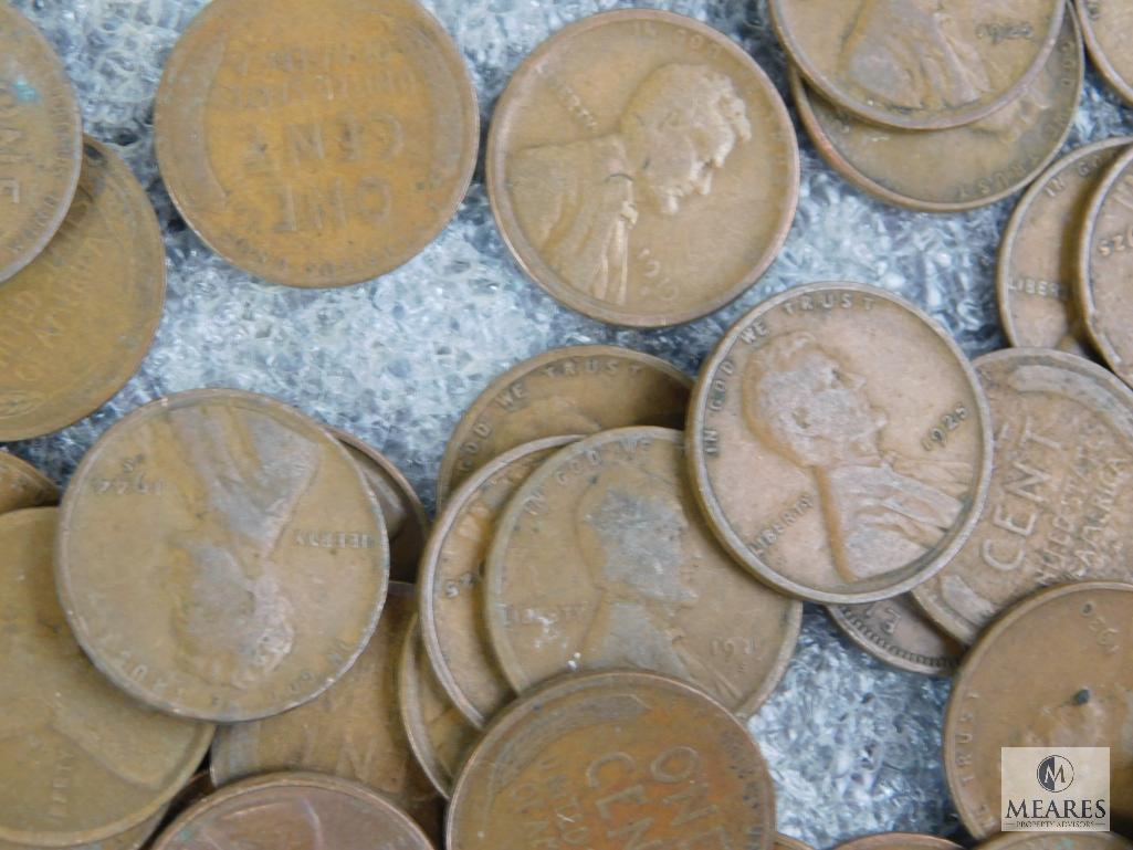 Approximately 1 pound of mixed Lincolns cents