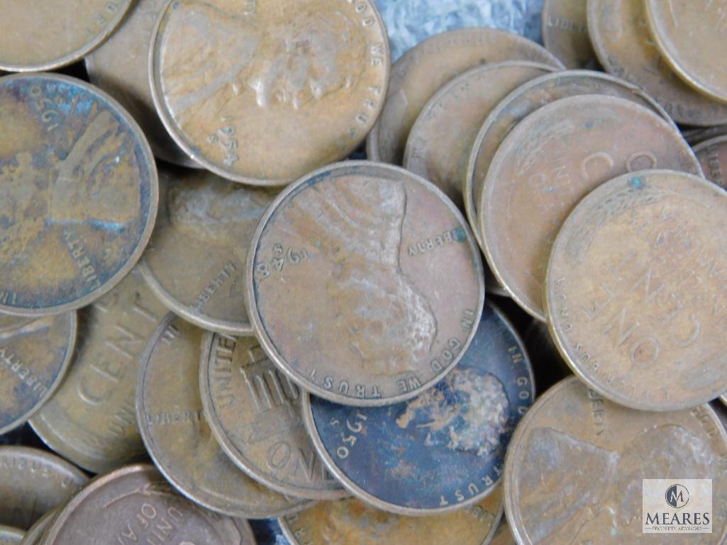 Approximately 1 pound of mixed Lincolns cents