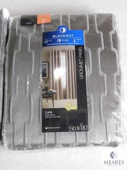 Lot 2 New Blackout Grommet Window Panels Luna Gray 50"x84"
