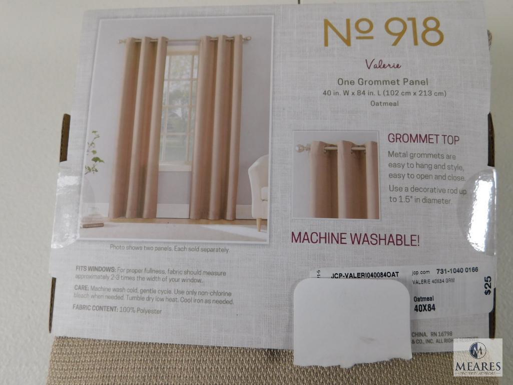 Lot 2 New No 918 Grommet Curtain Panels 40x84" ea in Oatmeal Tan color