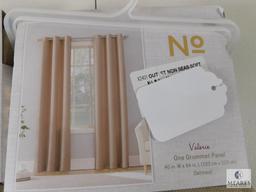 Lot 2 New No 918 Grommet Curtain Panels 40x84" ea in Oatmeal Tan color