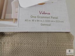 Lot 2 New No 918 Grommet Curtain Panels 40x84" ea in Oatmeal Tan color