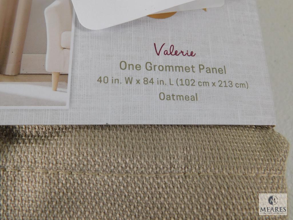Lot 2 New No 918 Grommet Curtain Panels 40x84" ea in Oatmeal Tan color