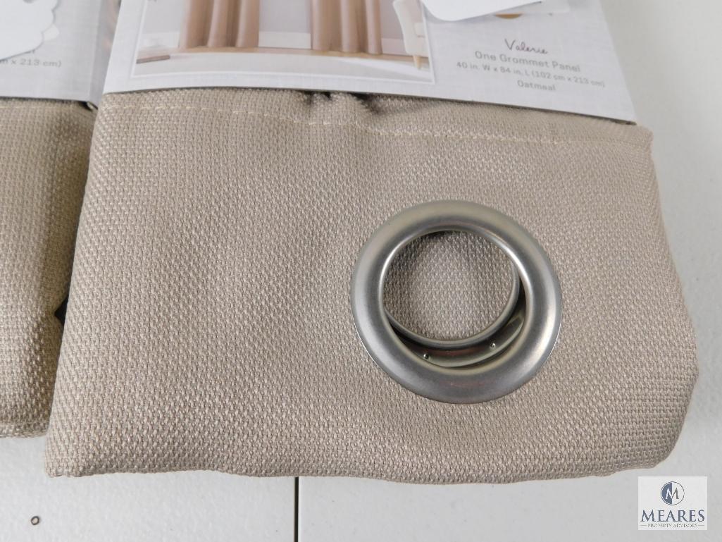 Lot 2 New No 918 Grommet Curtain Panels 40x84" ea in Oatmeal Tan color