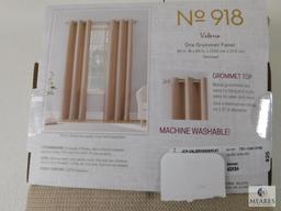 Lot 2 New No 918 Grommet Curtain Panels 40x84" ea in Oatmeal Tan color