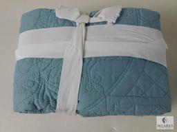 New Set of 2 Emma Pillow Shams in Stone Blue 20" x 26" each