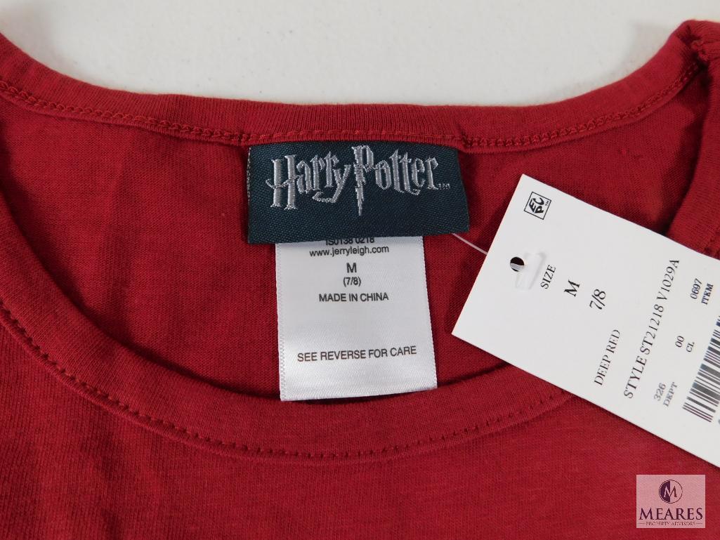 Case of 9 New Girls Size Medium 7/8 Red Fuzzy Harry Potter T-shirts