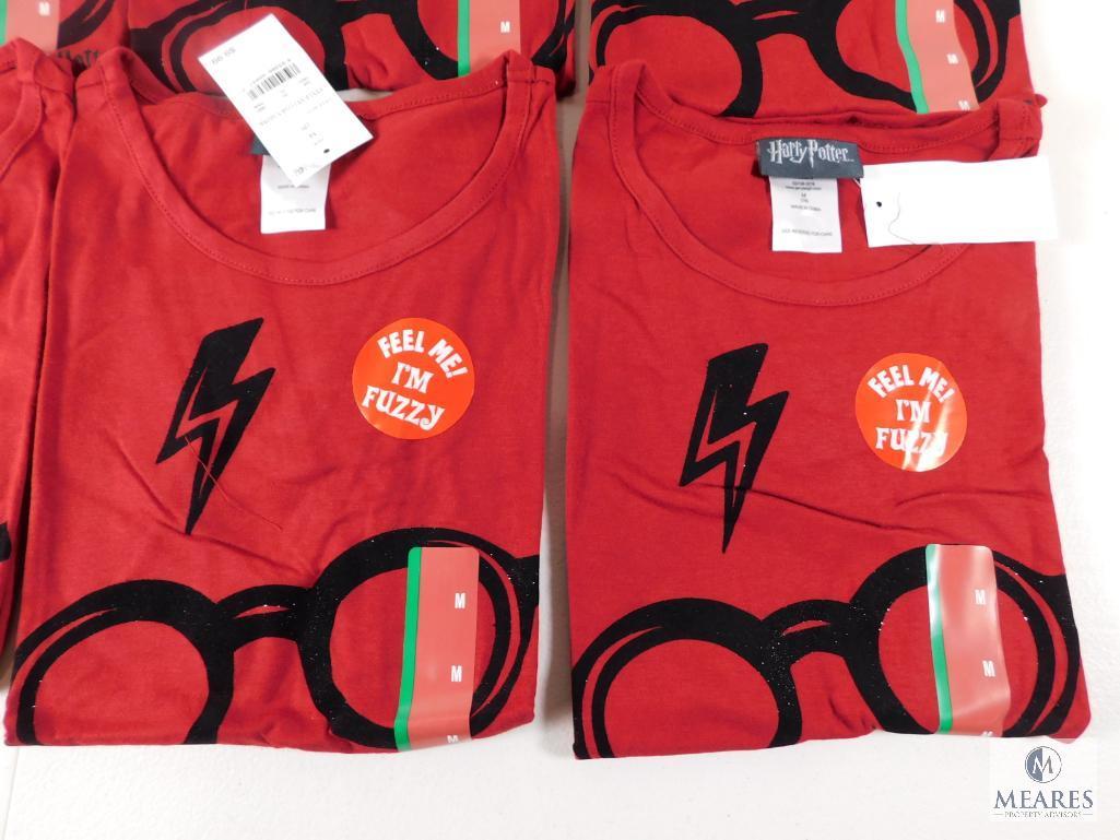 Case of 9 New Girls Size Medium 7/8 Red Fuzzy Harry Potter T-shirts