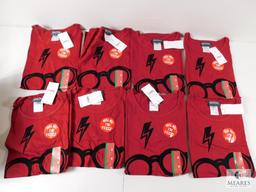 Case of 9 New Girls Size Medium 7/8 Red Fuzzy Harry Potter T-shirts