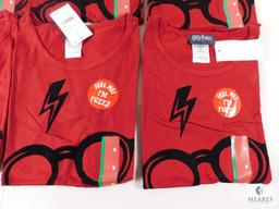 Case of 9 New Girls Size Medium 7/8 Red Fuzzy Harry Potter T-shirts