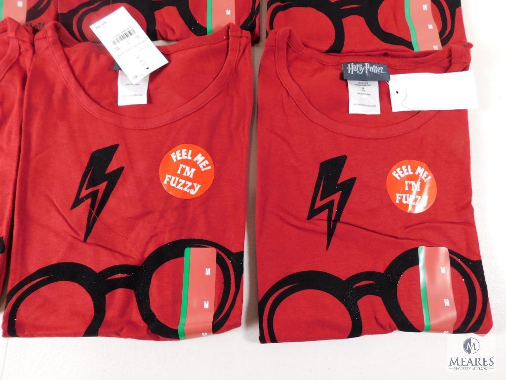Case of 9 New Girls Size Medium 7/8 Red Fuzzy Harry Potter T-shirts