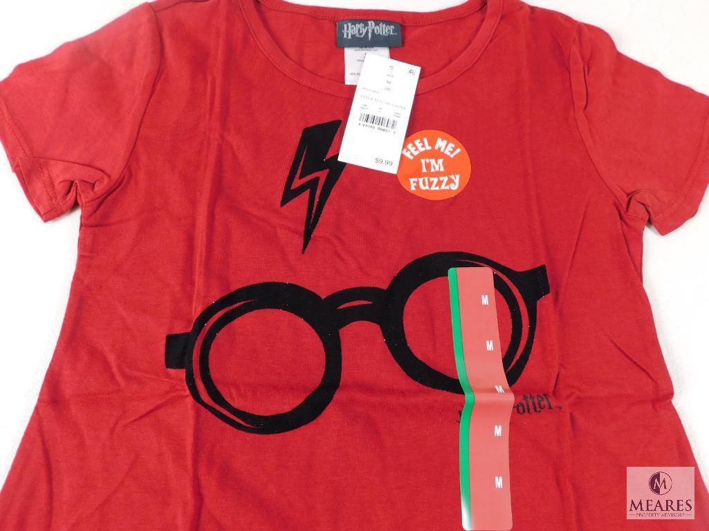 Case of 9 New Girls Size Medium 7/8 Red Fuzzy Harry Potter T-shirts