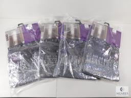 Lot 4 New Lush Night Sky Window Panels Grey w/ Sequins 42"x84" each