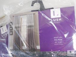 Lot 4 New Lush Night Sky Window Panels Grey w/ Sequins 42"x84" each