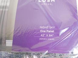 Lot 4 New Lush Night Sky Window Panels Grey w/ Sequins 42"x84" each