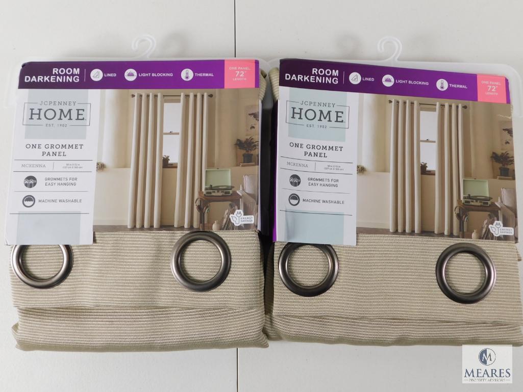 Lot 2 New McKenna Grommet Panel Blackout Curtains Dune Taupe 50" x 95" each