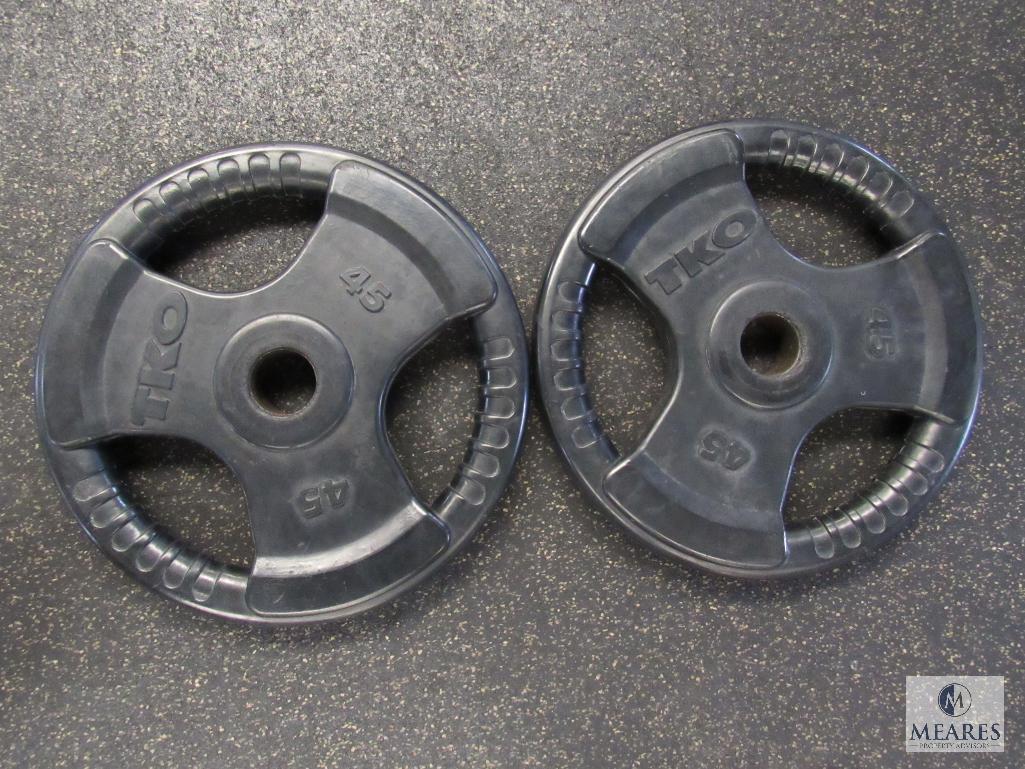 Pair TKO Tri-Grip Weight plates - 45 lbs each