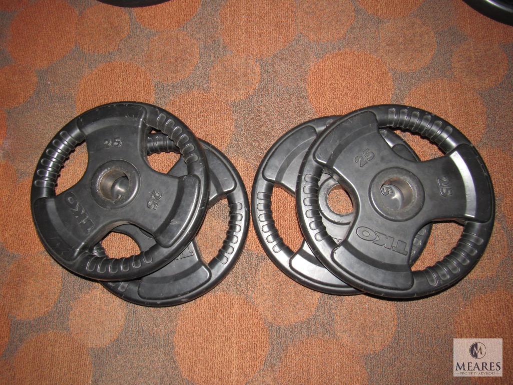 Lot of 4: TKO Tri-Grip Weight plates 25 - lbs each