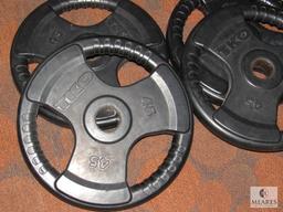 Lot of 4: TKO Tri-Grip Weight plates 45 lbs each