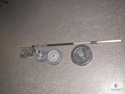 Weight bar set - with weights - includes (2) each 10, 7.5, 5 and 2.5 lbs with bar clamps