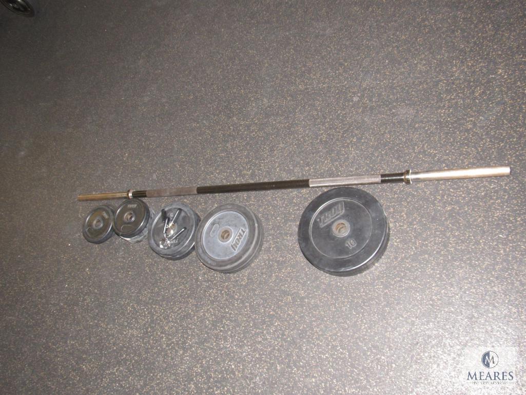 Weight bar set - with weights - includes (2) each 10, 7.5, 5 and 2.5 lbs with bar clamps