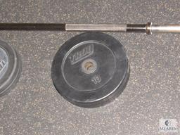 Weight bar set - with weights - includes (2) each 10, 7.5, 5 and 2.5 lbs with bar clamps