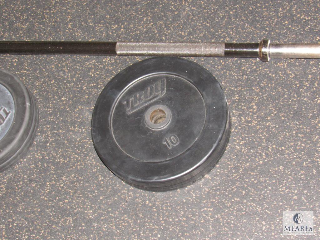 Weight bar set - with weights - includes (2) each 10, 7.5, 5 and 2.5 lbs with bar clamps