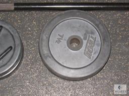 Weight bar set - with weights - includes (2) each 10, 7.5, 5 and 2.5 lbs with bar clamps