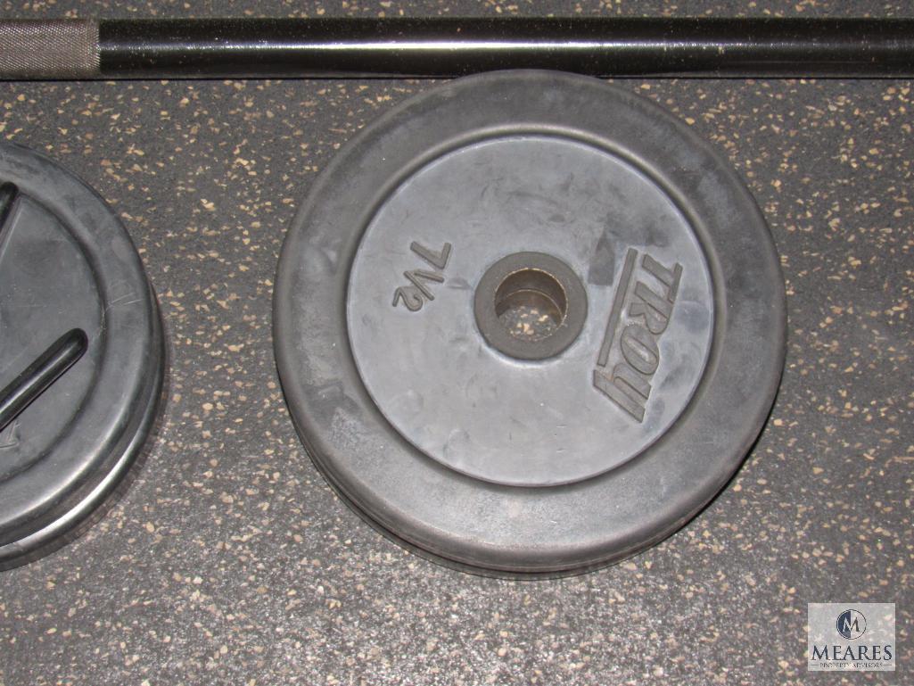 Weight bar set - with weights - includes (2) each 10, 7.5, 5 and 2.5 lbs with bar clamps