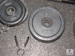 Weight bar set - with weights - includes (2) each 10, 7.5, 5 and 2.5 lbs with bar clamps