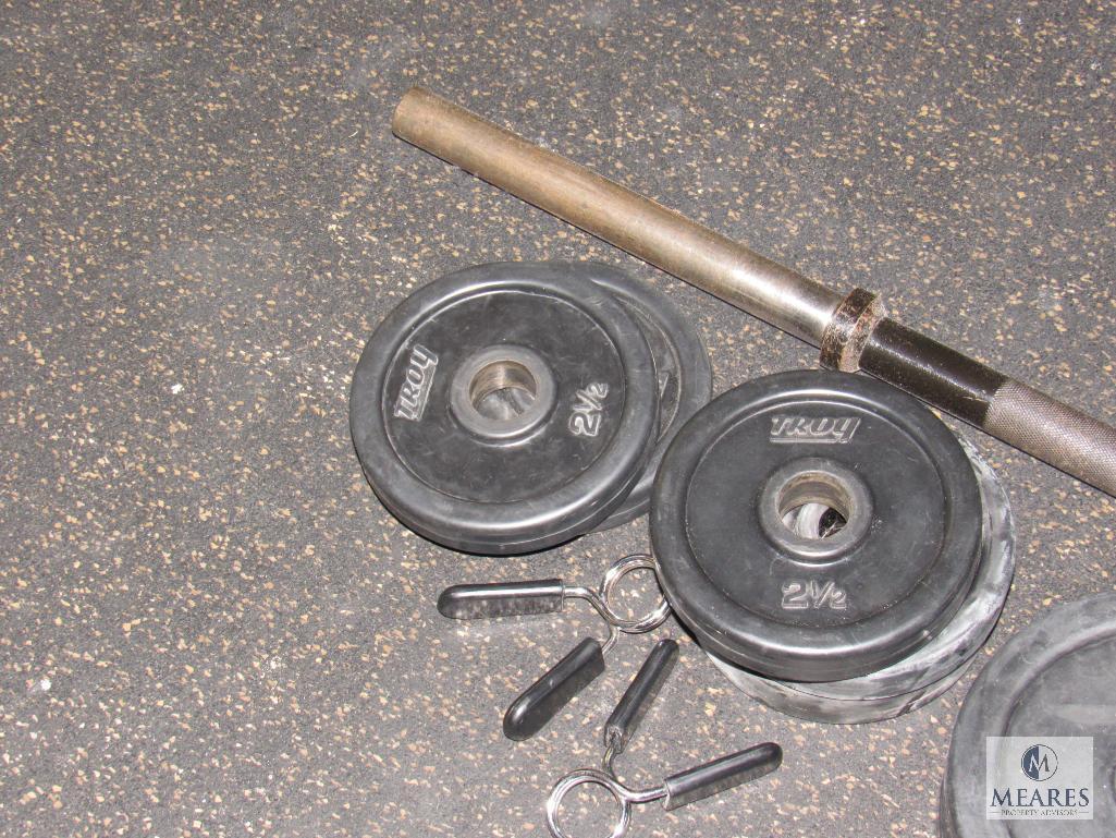 Weight bar set - with weights - includes (2) each 10, 7.5, 5 and 2.5 lbs with bar clamps