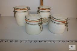Set of 4 Cheese Crock Storage Jars