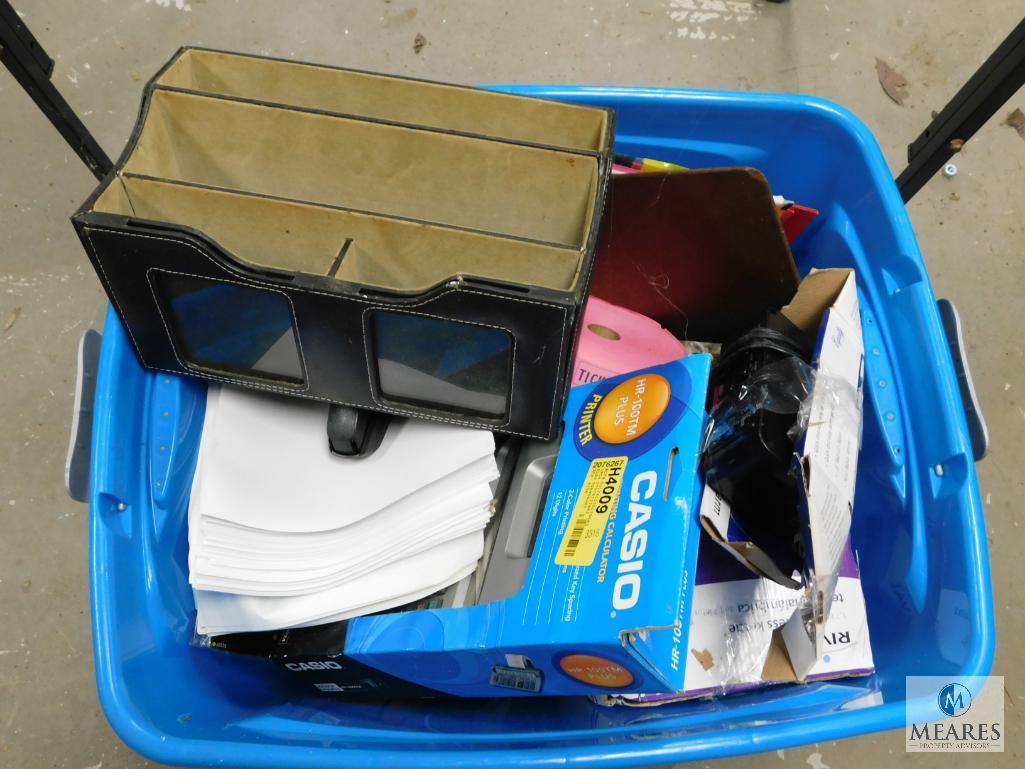 Large Lot Office Supplies New Casio Calculator, Stapler, Tickets, Organizer, Alarm Clocks, Cordless